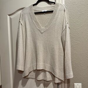BP oatmeal vneck lightweight sweater